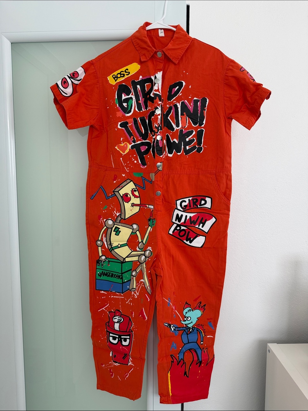 Orange Graphic Jumpsuit